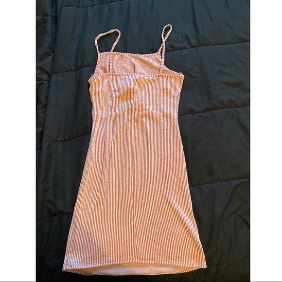 Striped Spaghetti Strap Dress with Keyhole - Picture 2 of 3